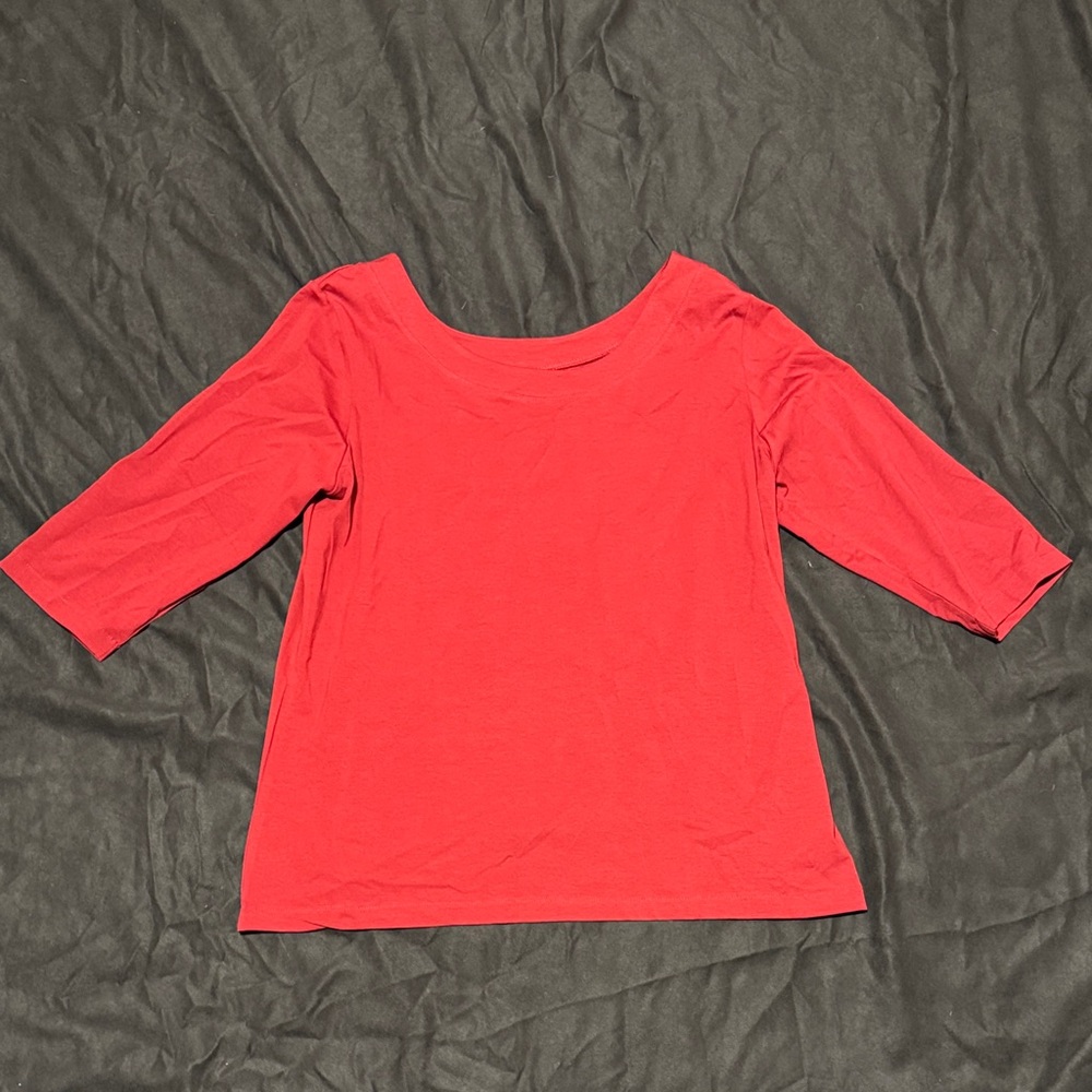 J. Peterman Vibrant Red Blouse